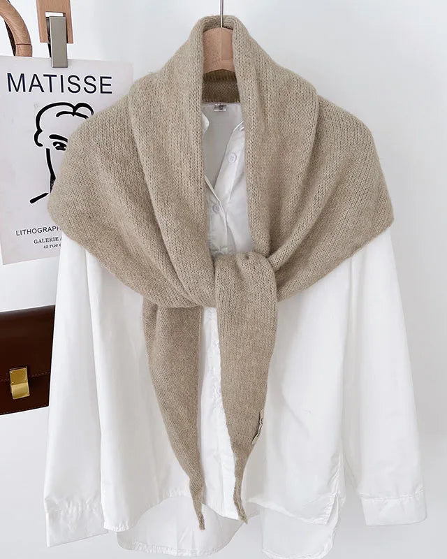 Textured Triangle Knit Scarf