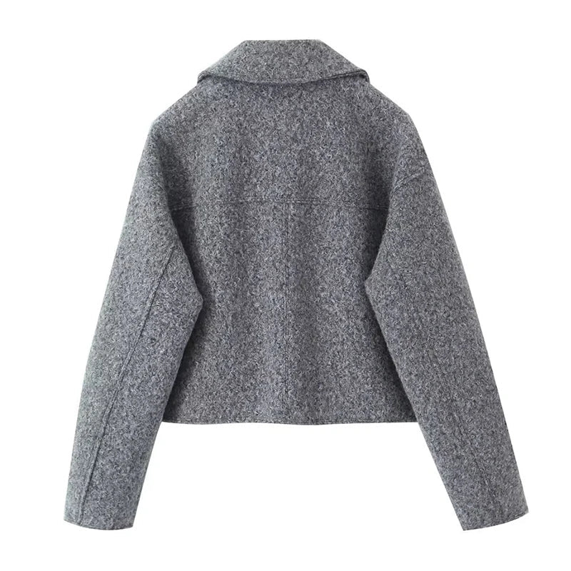Vintage Gray Cropped Short Coat