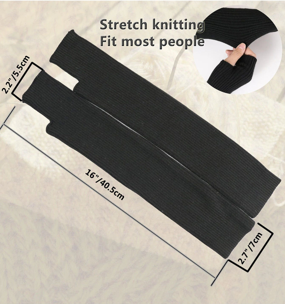 Ribbed Fingerless Arm Warmers