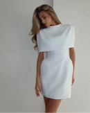 Elegant Square Neck Shawl Sleeveless Fitted Dress