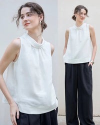 Casual Sleeveless Stand-Up Collar Fashion T-Shirt