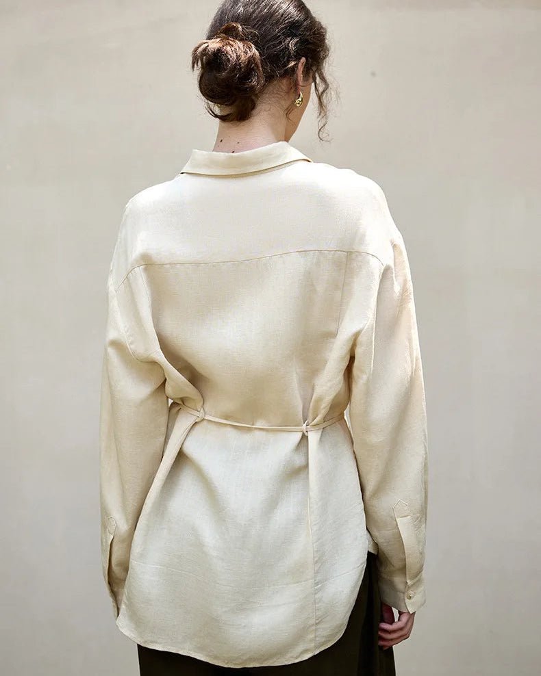 Elegant Lapel Single-Breasted Ol Shirt