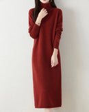 Merino Wool Turtleneck Knit Dress