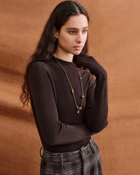 Half-Collar Wool Superfine Seamless Sweater
