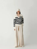 Striped Wool Base Shirt Sweater
