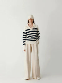 Striped Wool Base Shirt Sweater
