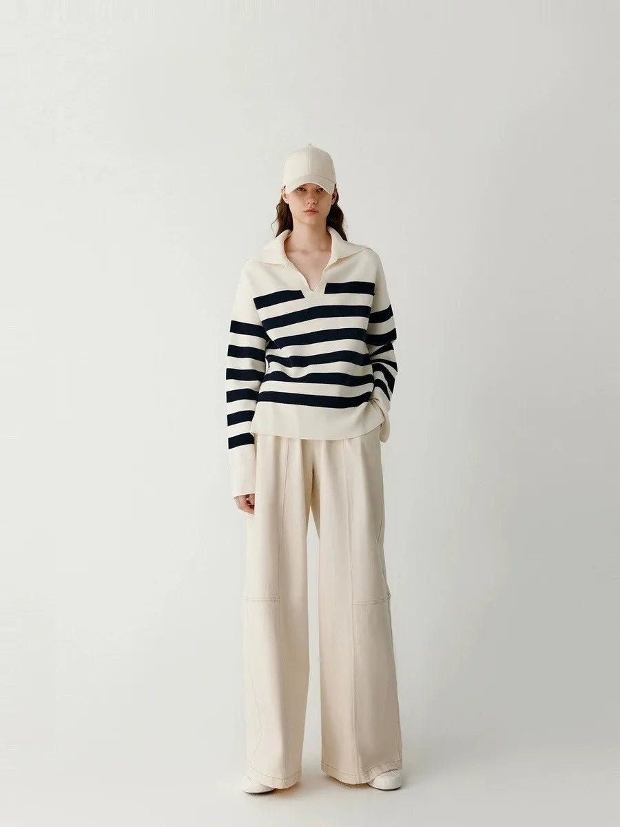 Striped Wool Base Shirt Sweater