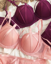 Classic Bandage Lace Cutout Push-Up Bra Set