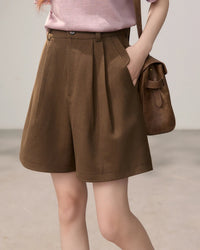 High-Waisted A-Line Straight Leg Shorts