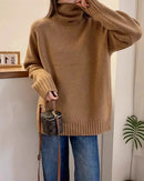 Refined Raglan Turtleneck Knit Sweater