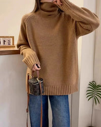 Refined Raglan Turtleneck Knit Sweater
