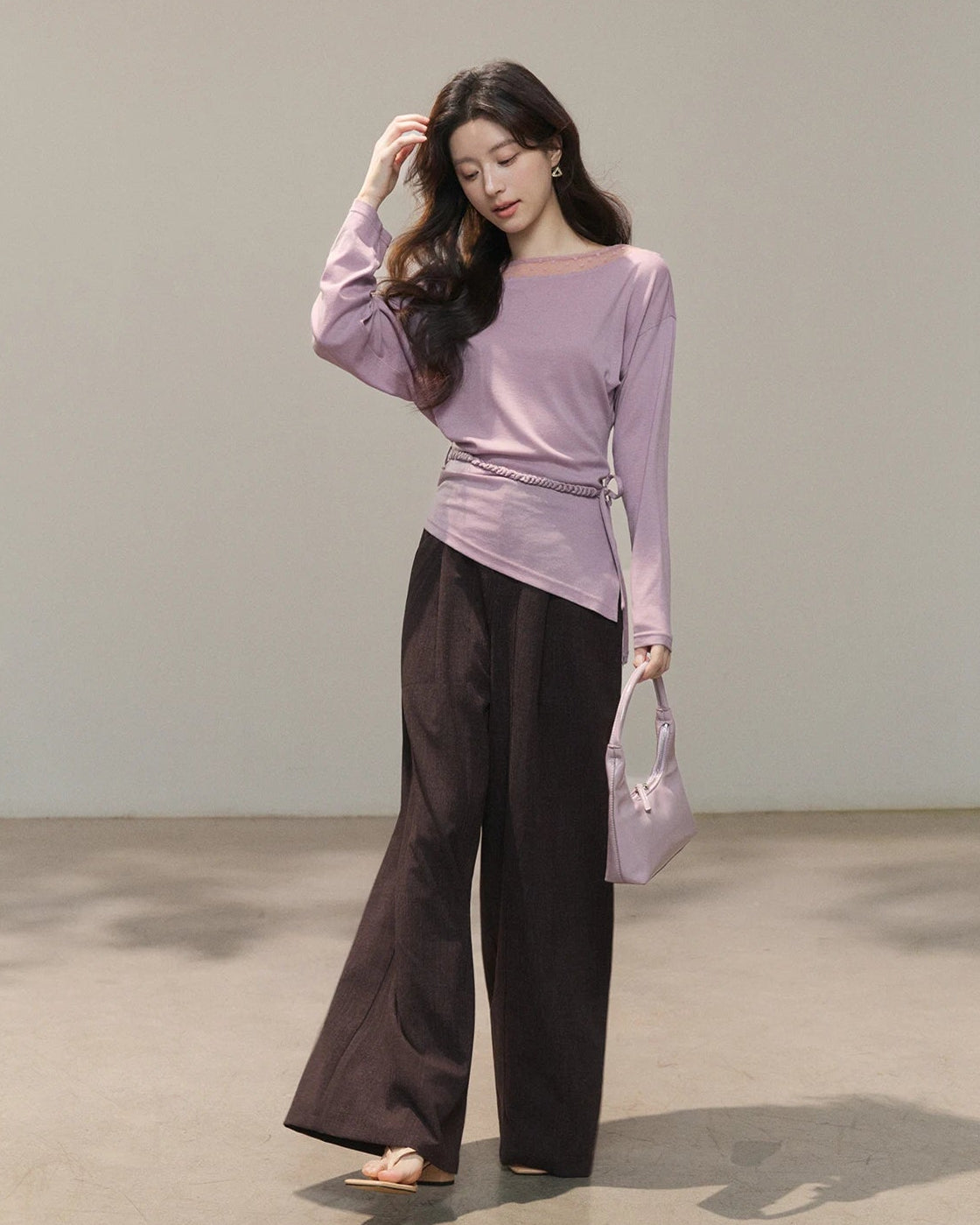 High-Waist Pleated Wide-Leg Trousers