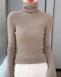 Wool Long-Sleeved Turtleneck Slim Fit Sweater
