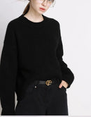 Wool Round Neck Cropped Sweater