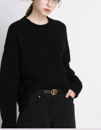 Wool Round Neck Cropped Sweater