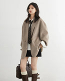 Wool-Blend Double-Breasted Midi Overcoat