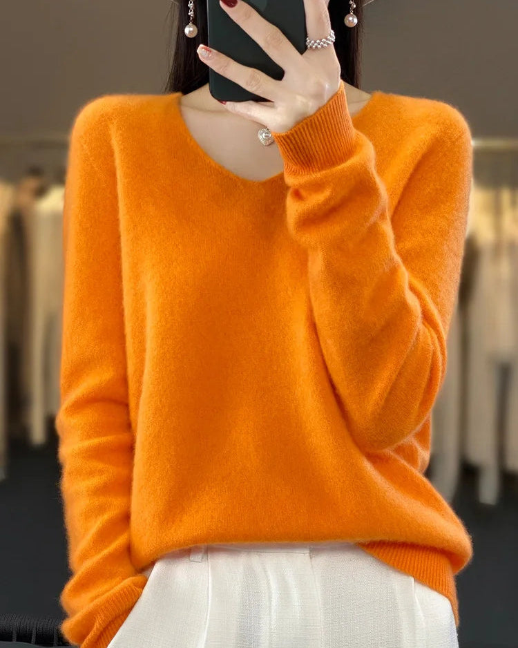 Merino Wool V-Neck Pullover