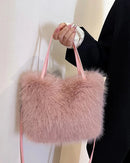Soft Faux Fur Bucket Tote
