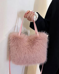 Soft Faux Fur Bucket Tote