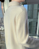 Thick Merino Wool Zip Turtleneck Sweater