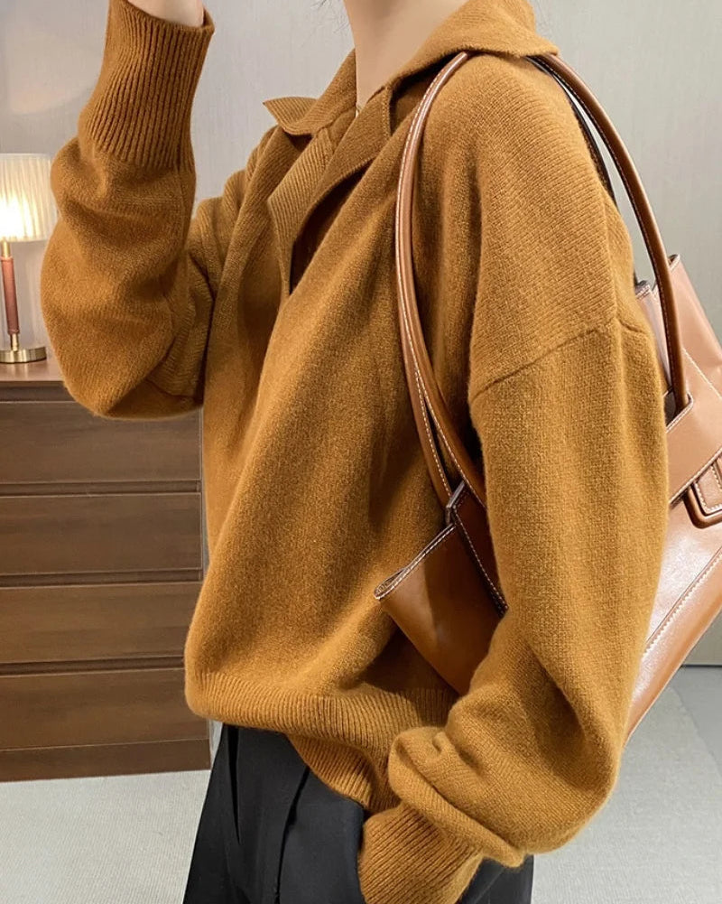 Merino Wool Polo Neck Sweater
