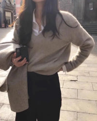 Cashmere Loose V-Neck Sweater