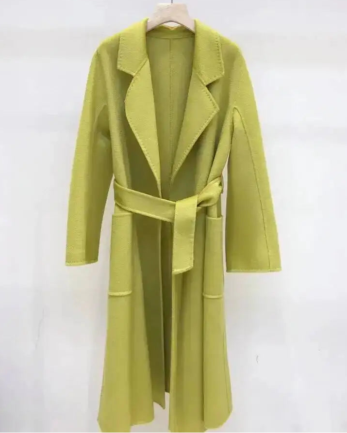 Belted A-Line Wool-Blend Coat