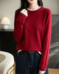 Layered-Look Wool-Blend Knit Top