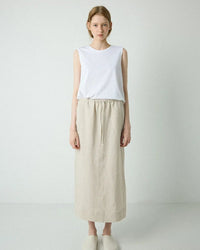 Simple And Casual Straight-Cut Slit Midi Skirt