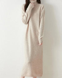 Merino Wool Turtleneck Knit Dress