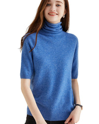 Merino Wool Half-Sleeve Turtleneck