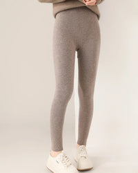 100% Merino Wool Seamless High-Waist Knit Leggings