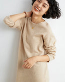 Cashmere Knit Midi Dress Side Slit