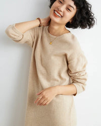 Cashmere Knit Midi Dress Side Slit
