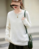 Loose-Fit Crewneck Pullover Sweater