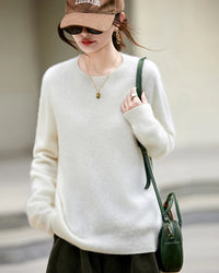 Loose-Fit Crewneck Pullover Sweater