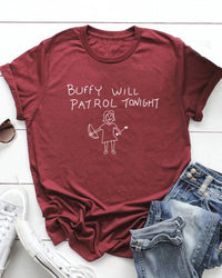 Casual Crew-Neck Printed T-Shirt