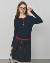 Cable Knit Faux Two-Piece Sweater