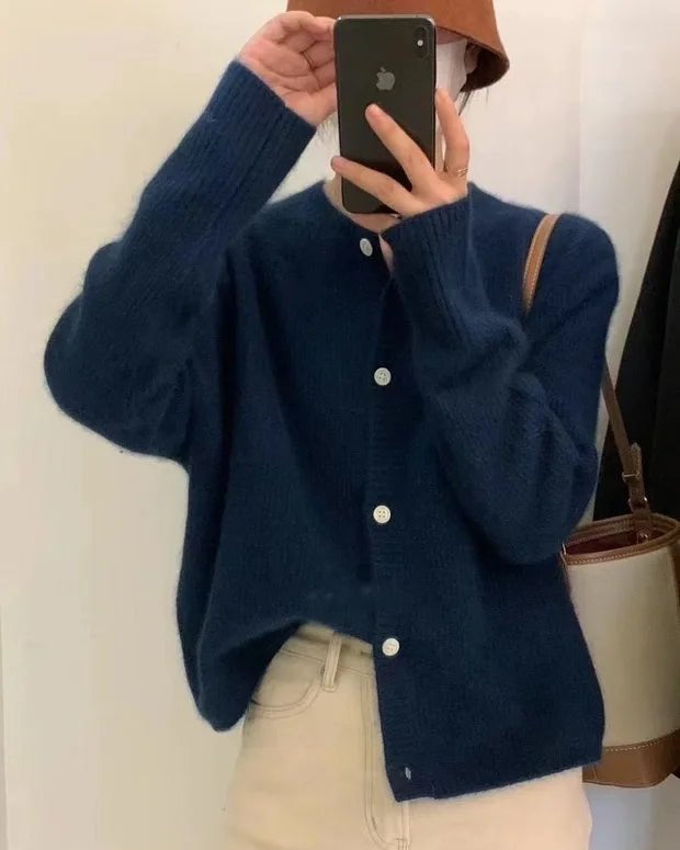 Round Neck Short Cardigan