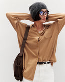 Loose-Fit Mid-Length Knitted Cardigan