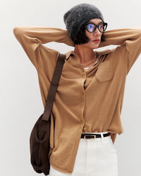 Loose-Fit Mid-Length Knitted Cardigan