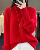 Raglan Merino Wool Mock Neck Sweater