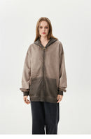 Oversized Cotton Zipper Washed Hoodies
