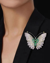 Exquisite Baroque-Style Butterfly Brooch