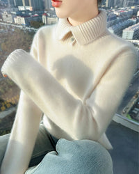 Thick Merino Wool Zip Turtleneck Sweater