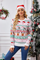 Elk Deer Jacquard Pullover Sweater