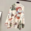 Christmas Snowman Pullover Knitted Sweater