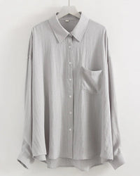 Oversized Linen-Blend Long-Sleeve Shirt