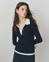 New Style Faux Two-Piece Collared Knit Sweater