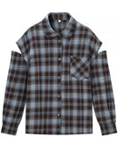 Plaid Lapel Single-Breasted Pocket Loose Shirt